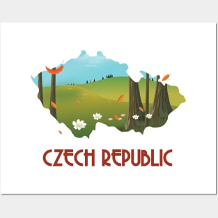 Czech republic travel map Posters and Art